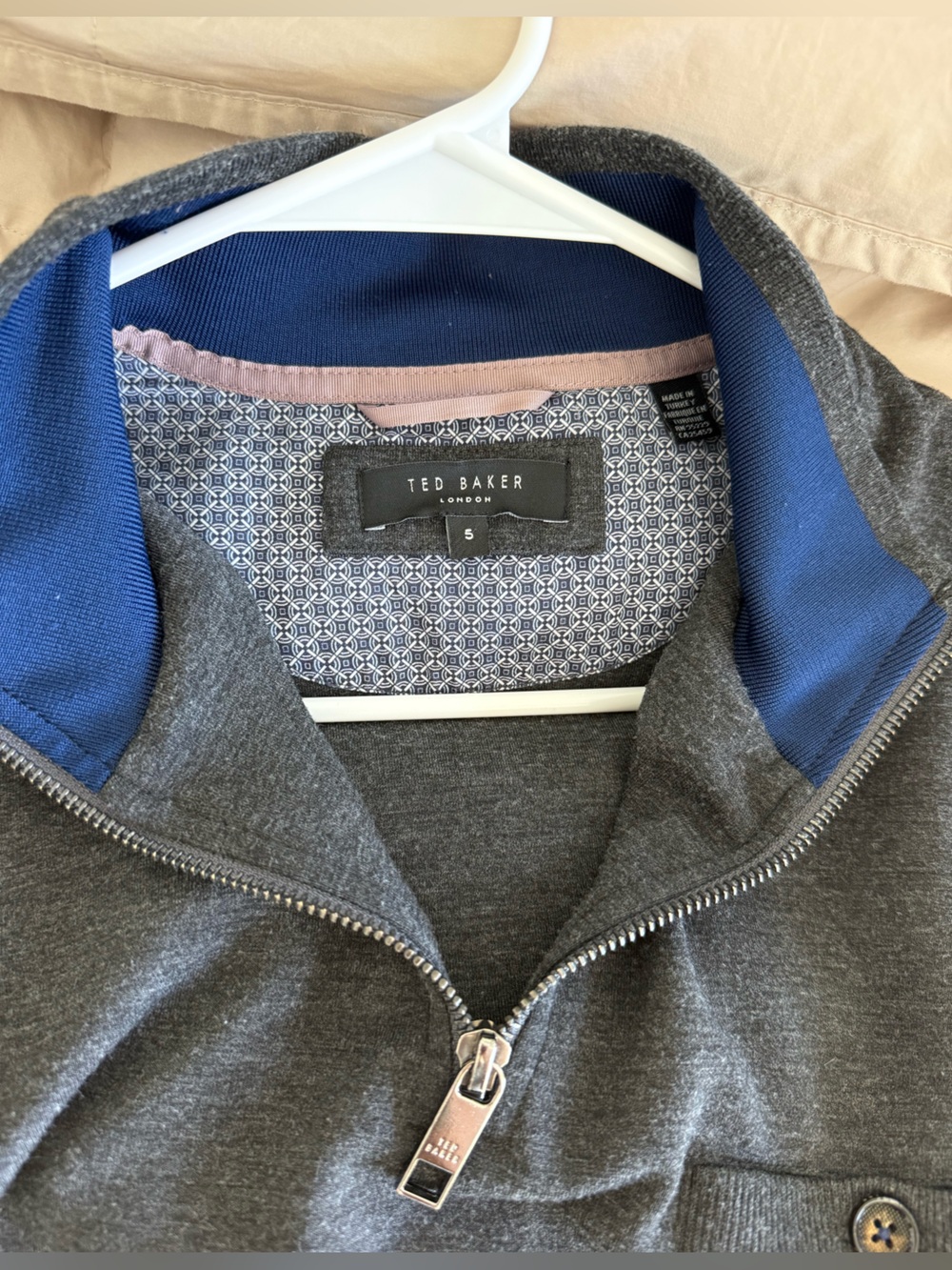 Ted Baker Men’s Dark Gray Quarter-Zip Sweater - Picture 3 of 3